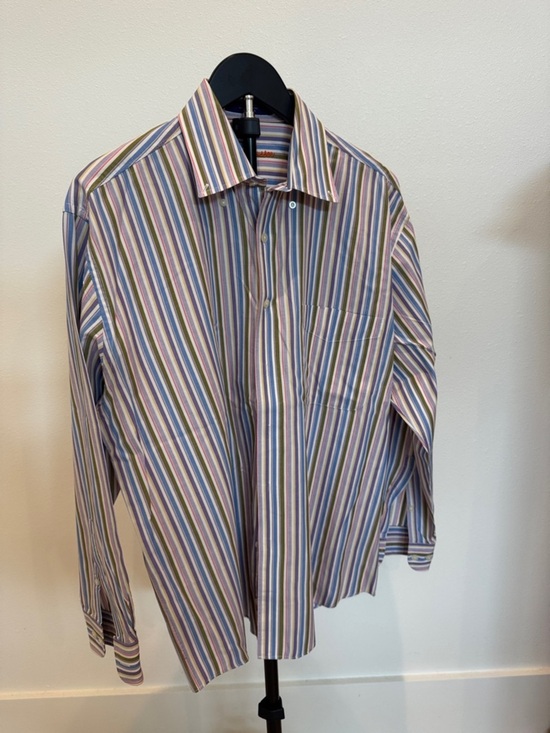 Alan Flusser Other - Alan Flusser Multicolor Vertical Stripe Dress Shirt — Blue, Green, Purple, Pink